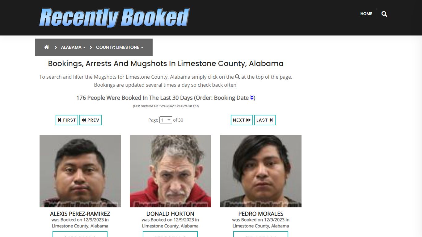 Bookings, Arrests and Mugshots in Limestone County, Alabama