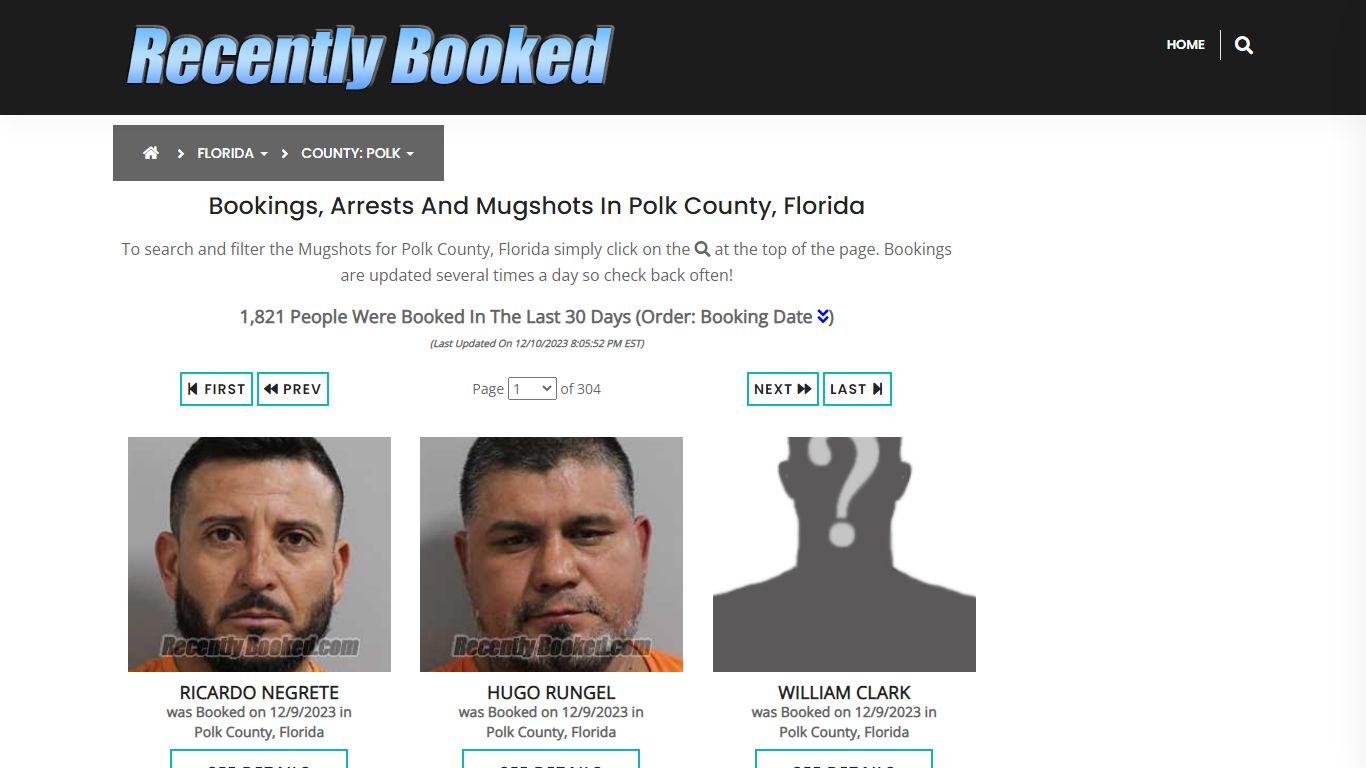 Bookings, Arrests and Mugshots in Polk County, Florida - Recently Booked